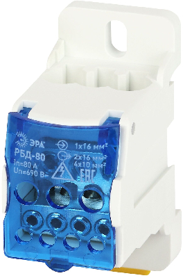 Распределительный блок на DIN-рейку РБД-80А