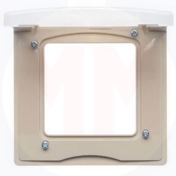 Рамка 1-местная с защитной крышкой IP44 слоновая кость ETIKA