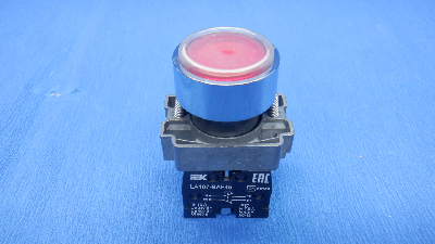 Кнопка LA167-BAF45 d=22мм 1з+1р красная