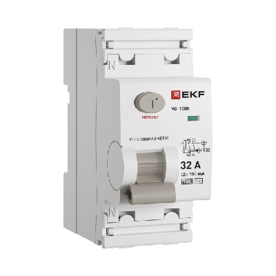 Выключатель дифференциального тока ВД-100N 2P 32А 100мА тип AC эл-мех 6кА PROXIMA