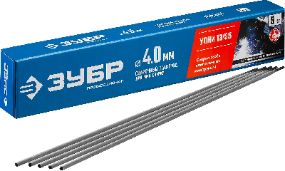 Электроды УОНИ 13/55 с основным покрытием, d 4.0x450 мм, 5 кг в коробке, Профессионал.