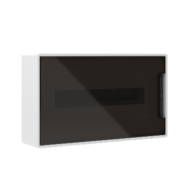 Щит 18 модулей настенный FRAME, белый, с тонированной дверцей, с 2 шинами PEN на 8 и 10 отверстий