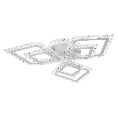 Люстра потолочная светодиодная диммируемая, LOSANGA, с ДУ, 3 режима, 622х572х85мм, 108Вт, 2700+6400К/4200К/6400+2700К, 33м кв, белый, 52929 7, Ritter