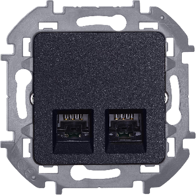 INSPIRIA розетка двойная RJ 45  категория 5e  UTP  антрацит