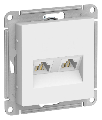 ATLASDESIGN РОЗЕТКА двойная компьютерная RJ45+RJ45, кат.5Е, механизм, ЛОТОС
