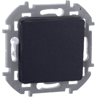 Выключатель 1-клавишный самовозвартный с нормально-открытым контактом 6А безвинтовое крепление антрацит INSPIRIA