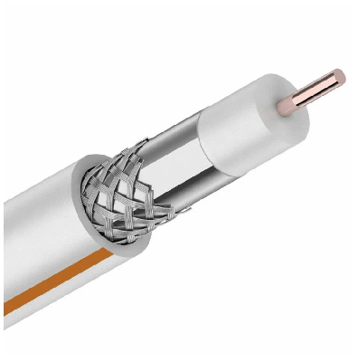 Кабель коаксиальный SAT 50 M, Cu/Al/Cu, 75%, 75 Ом, бухта 100 м, белый, REXANT