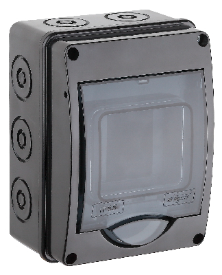 Щиток распределительный навесной на 3 модуля с дверцей черный IP66 (ЩРн-П-3)