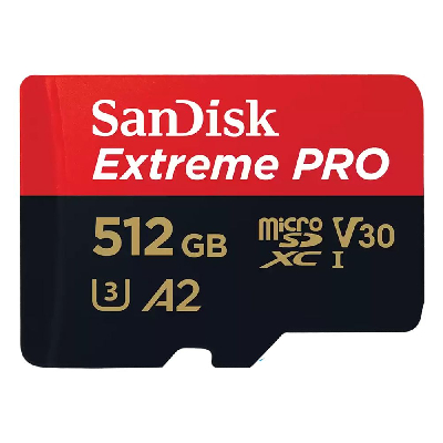 Карта памяти 512GB MicroSD Extreme Pro UHS I, V30, U3, A2, SDXC, 200 МБ/с, Class 10