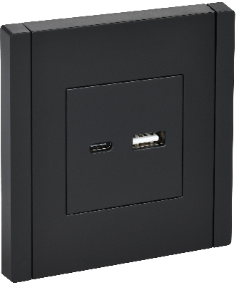 FORTE&PIANO Розетка USB A+C 3,1А FP150 черный IEK