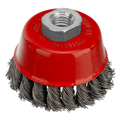 Щетка для УШМ, 75 мм, М14, Чашка, крученая проволока 0,5 мм