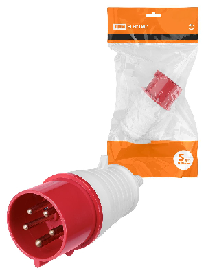 Вилка 025 3Р+РЕ+N 32А 380В IP44