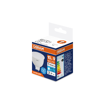 Лампа светодиодная 10Вт 1000Лм 6500К GU5.3 170-250В OSRAM LONG LIFE