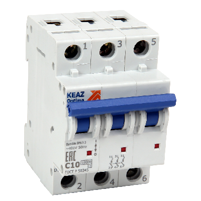 Выключатель автоматический трехполюсный 40А С ВМ63 6кА
