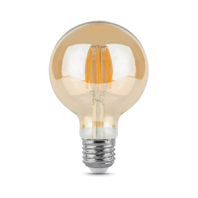 Лампа светодиодная филаментная LED 6 Вт 550 лм 2400К шар G95 теплый E27 AC 220В золотистая колба Black Filament