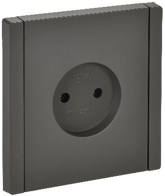 FORTE&PIANO Розетка 1-местная без заземления без защитных шторок винтовое крепление 10А FP318 серый IEK