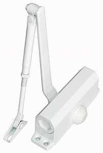 Доводчик двери c тягой EN 3-6, 40 - 120 кг, 1400 мм, двухскоростной, тормоз открывания, WT - белый