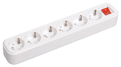 Розетка переносная разборная выключатель К06В 6 мест CLASSIC