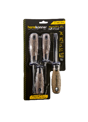 Набор отверток с комбинированной ручкой из стали S2 (1 комплект - 4 шт.)