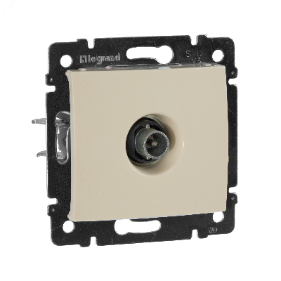 VALENA Розетка телевизионная TV проходная в рамку слоновая кость 14дБ