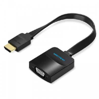 Конвертер мультимедиа HDMI на VGA + аудио, плоский, 0.15 м.