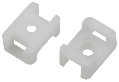 Площадка с монтажным отверстием под хомуты 22х16 мм белая М4 10 штук NO-225-313