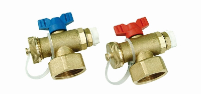 Комплект концевых элементов с шаровым краном и воздухоотводчиком, 1FX1/2X3/8, набор 2 штуки