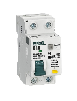 Выключатель автоматический дифференциальный 1P+N 16А 30мА AC х-ка C ДИФ-103 6кА