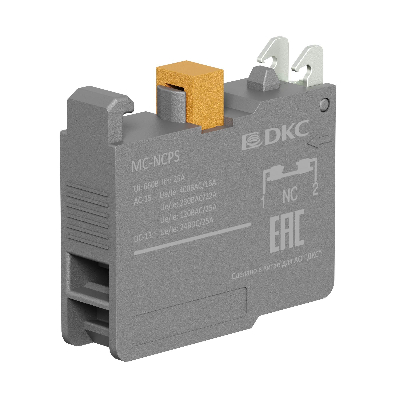 Контактный блок с клеммными  зажимами под винт, нормально-замкнутый