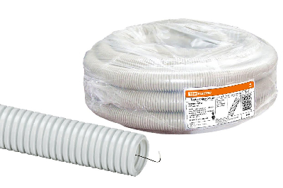 Труба гофрированная ПВХ d 20 с зондом (50 м) легкая