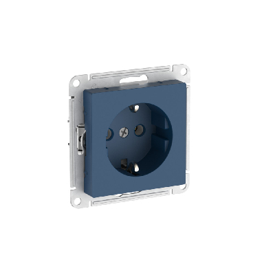 ATLASDESIGN РОЗЕТКА с заземлением, 16А, быстрозажимные клеммы, АКВАМАРИН