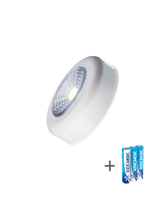 Фонарь подсветка 1ВтCOBLED/3xAAA (R03) в комплекте/ABS-пластик/белый/самоклеящийся