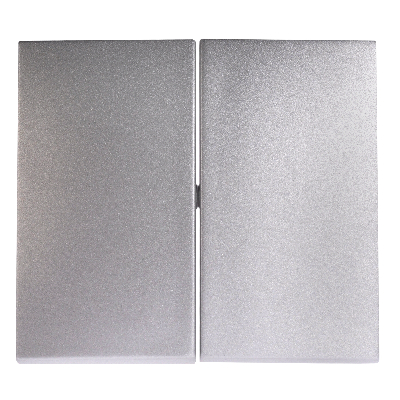 Лицевая панель для выключателя 2-клавишного алюминий VALENA