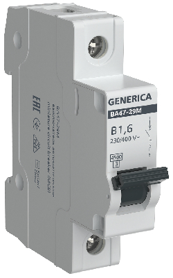 Выключатель автоматический ВА47-29М 1P 1,6А 4,5кА B GENERICA