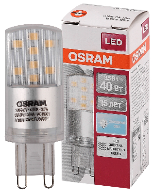 Лампа светодиодная LED 3,5Вт G9 STAR PIN40 (замена 40Вт), Osram