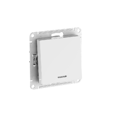 ATLASDESIGN 1-клавишный ВЫКЛЮЧАТЕЛЬ с подсветкой, сх.1а, 10АХ, быстрозажимные клеммы, БЕЛЫЙ