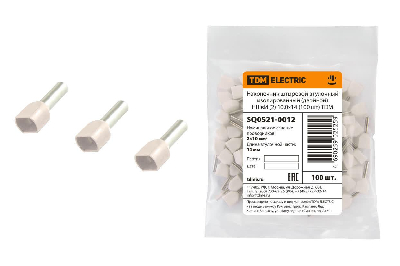 Наконечник штыревой втулочный изолированный (двойной) НШвИ (2) 10,0х14 (100 шт) TDM