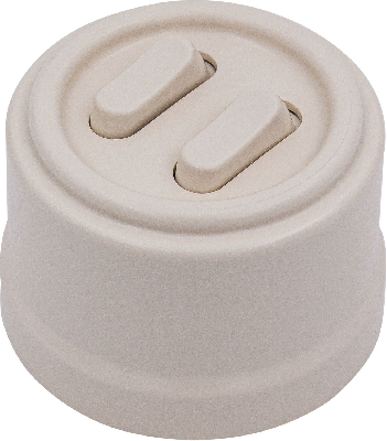 Выключатель Лизетта 2-кл., пластик, цвет Песочное золото (клавишный)