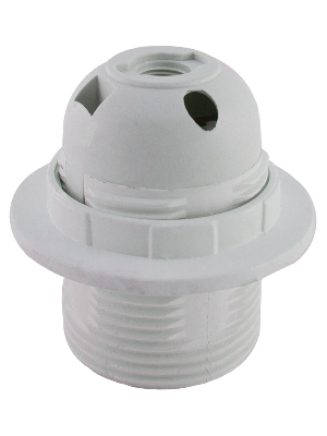 Патрон Е27 с кольцом термостойкий пластик белый