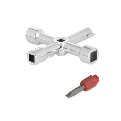 Ключ для электрошкафов с 5 рабочими профилями и битой