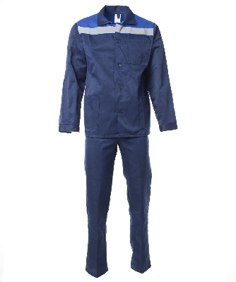Костюм мужской СТАНДАРТ с СОП летний, куртка, брюки, т.синий, васильковый, 60-62,120-124/158-164