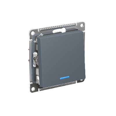 ATLASDESIGN 1-клавишный ПЕРЕКЛЮЧАТЕЛЬ с подсветкой, сх.6а, 10АХ, быстрозажимные клеммы, ГРИФЕЛЬ