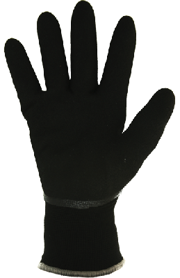 Перчатки утепленные на трикотажной основе с подкладкой из акрила с частичным вспененным нитриловым покрытием, черные ArmProtect W750, р.10