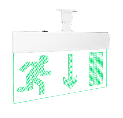 Оповещатель световой с резервным источником питания Молния-220-РИП Ультра Человек вправо стрелка вниз в дверь зеленые светодиоды