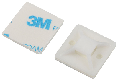 Площадка самоклеящаяся под хомуты 20х20 мм белая 50 штук NO-225-301