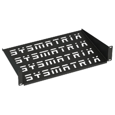 Полка 19' консольная перфорированная 1U глубина 200 мм. цвет черный (RAL 9004)