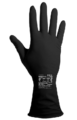 Перчатки химостойкие латексные Тип КЩС-1, толщина 0,7 мм,  чёрные ArmProtect LX510,  р.XL (10)