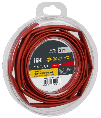 Трубка термоусадочная ТТУ нг-LS 2/1 красная (2м/упак) IEK