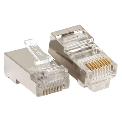 Коннектор RJ-45 TERACOM PRO экранированный 8P8C 30мкд Cat.5E универсальный (1 упак. - 20шт.)