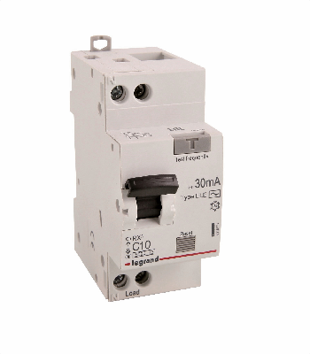 Выключатель автоматический дифференциального тока АВДТ RX3 6000 - 6 ка - тип характеристики С - 1П+Н - 230 В~ - 10 А - тип AС - 30 ма - 2 модуля